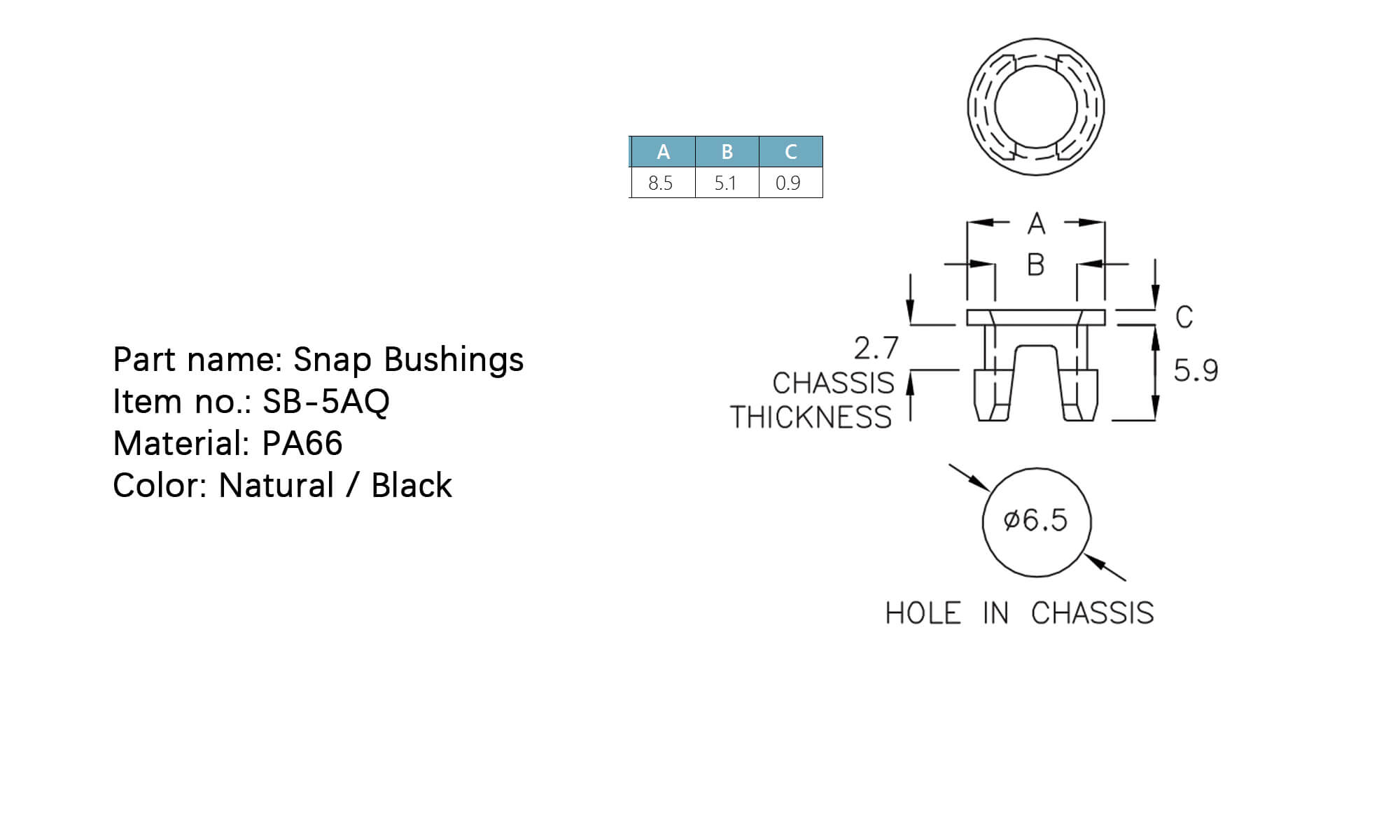 Snap Bushings SB-5AQ